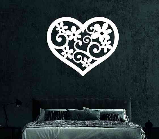 Декоративное настенное Панно «Сердце» Декор на стену 90*74 см, Белый Киев