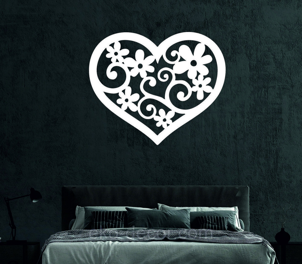 Декоративное настенное Панно «Сердце» Декор на стену 90*74 см, Белый Киев - изображение 3