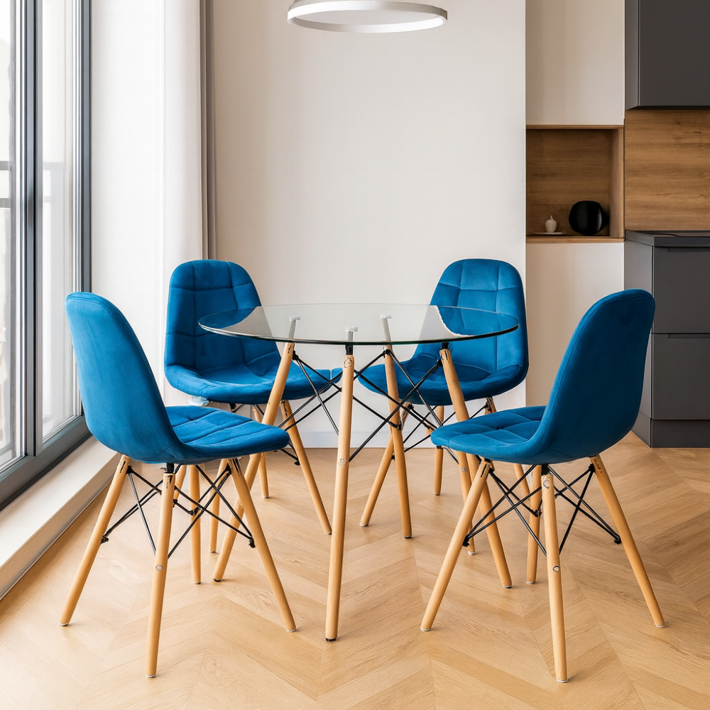 Стілець Тауер Софт тканина синя Дніпро - фото 1