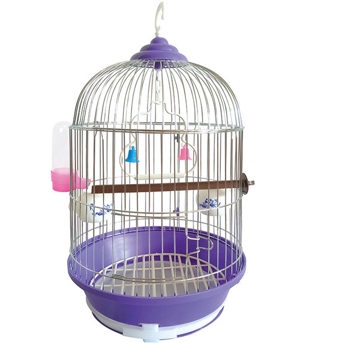 Клетка для птицы 002# 28х42см (Хром/Фиолетовая) Киев - изображение 1