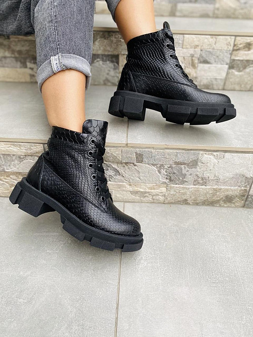 Жіночі черевики ARLEN чорні натуральна шкіра висота 13 см розмір 38 (4184) Коломия - фото 8