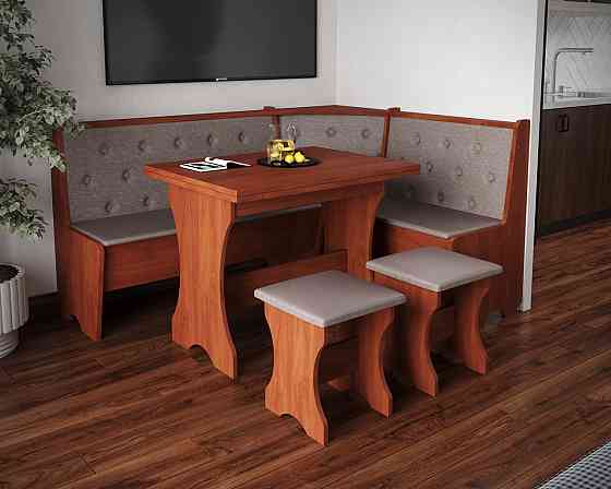 Табуретка с мягким сиденьем, табурет на кухню 35х35х44 см Ткань Бонус новая (светло коричневый) / ДСП Яблоня Львов