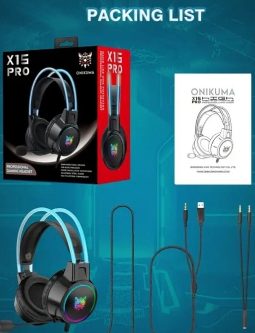 New‼️Геймерські навушники Onikuma X15 Pro Black‼️‼️ Київ - фото 4