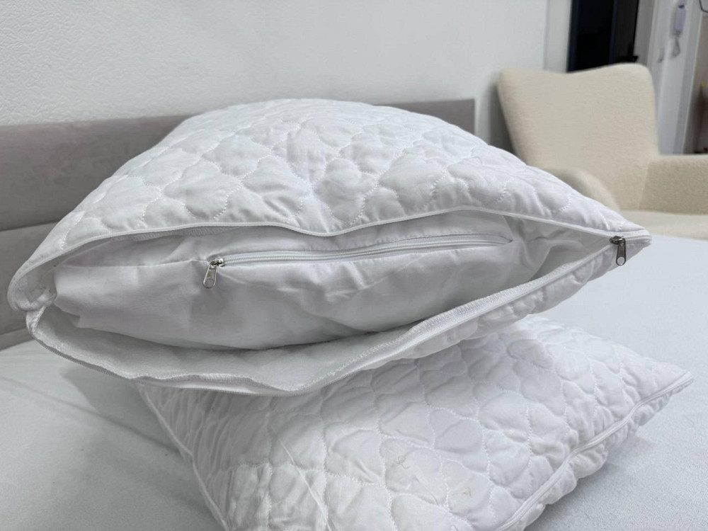 Ecotton Подушка Ecotton 50х70 см подвійна з чохлом на блискавці із мікрофібри біла White (Novit Коломия - фото 7