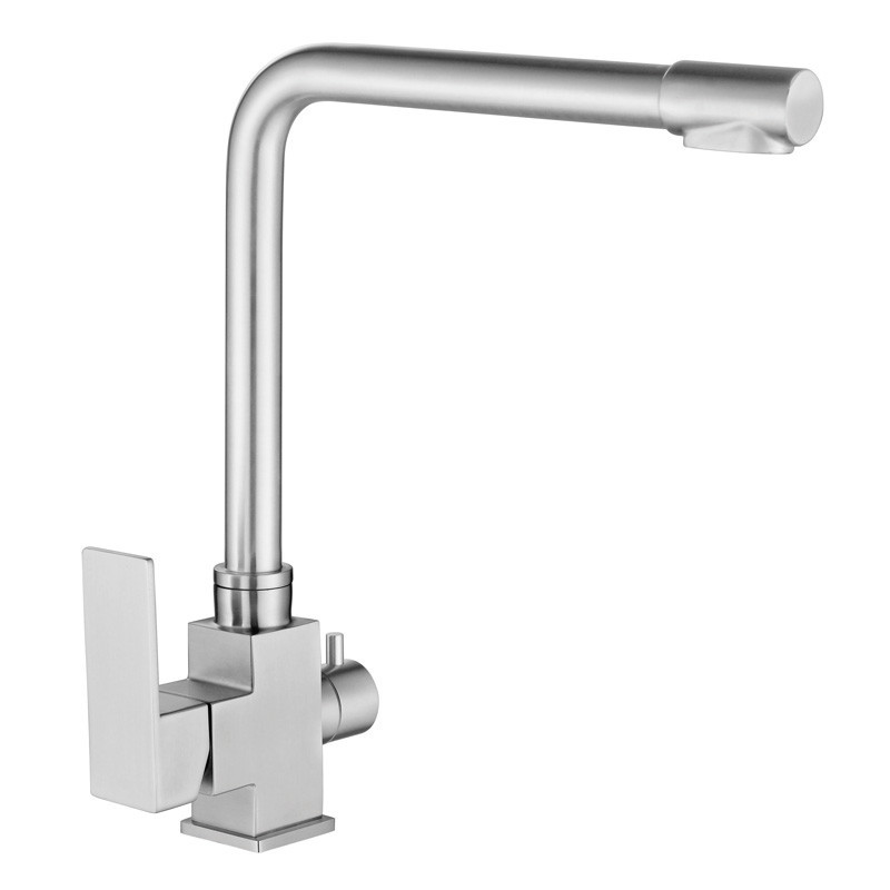 Змішувач для кухні Mixxus KUB-021 із виходом для питної води квадратний нерж. сталь (MI5864) Чернівці - фото 1