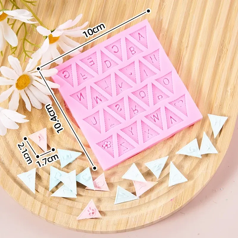 Молд силіконовий Англійський алфавіт 100 на 104 мм рожевий Київ - фото 5