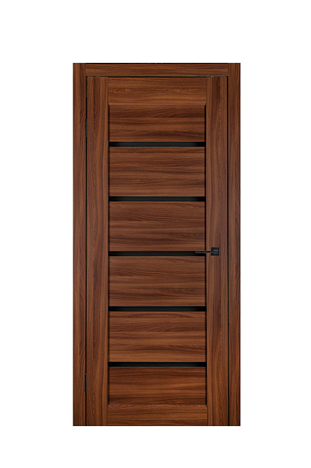 Дверь Реликт Лайн 30 Орех + Черное стекло 70*200 см Стильные двери для квартиры Двери со стеклом Киев - изображение 1