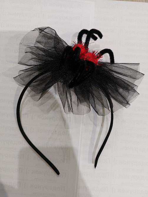 Обруч на Хэллоуин на голову Паук one size черно-красный Киев - изображение 4