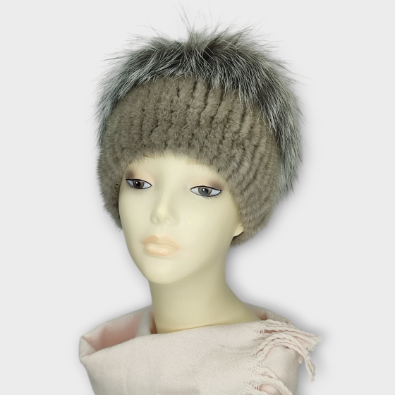 Норковая женская шапка кубанка Джесика Бежевый Харьков