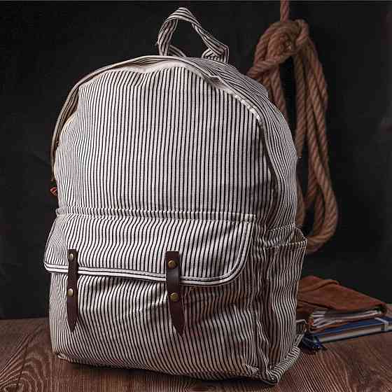 Летний женский рюкзак с качественного текстиля Vintage sale_15077 Молочный Киев