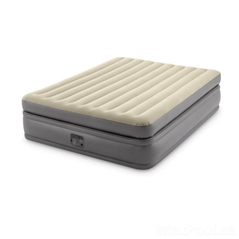 Кровать надувная двуспальная 203х152х51 см бежевая с электронасосом Intex Киев - изображение 1