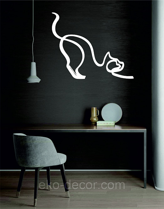 Декоративное настенное Панно «Кот» Декор на стену 50*41 см, Белый Киев - изображение 2