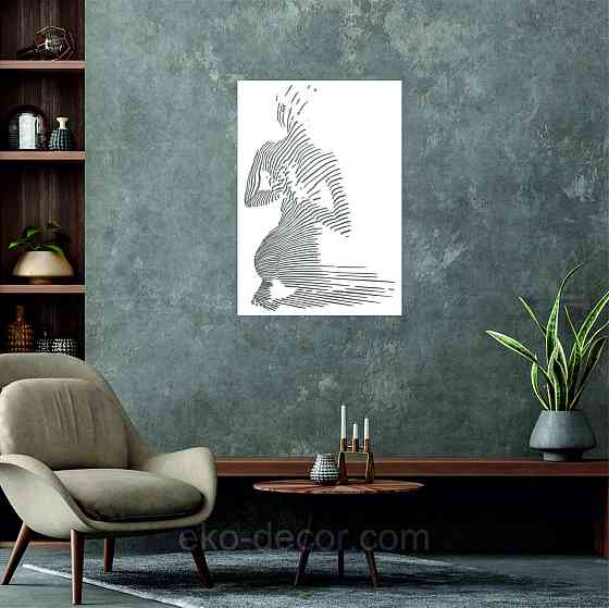 Декоративне настінне Панно «Жіноче тіло», Декор на стіну 110*76 см, Білий Київ