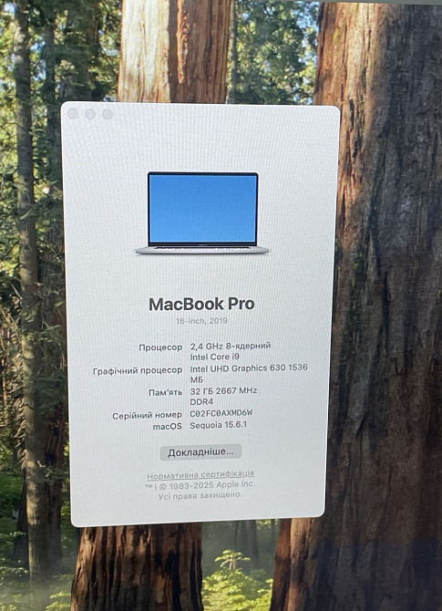 Macbook pro 16 2019 i9 32gb amd 5600 4tb памяти 85 циклов батарея. Киев - изображение 6
