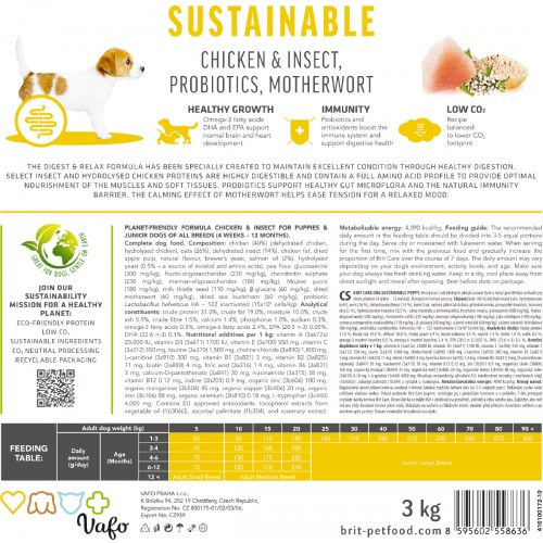 Сухий корм Brit Care Dog Sustainable Puy для цуценят, з куркою та комахами, 3 кг Київ - фото 7
