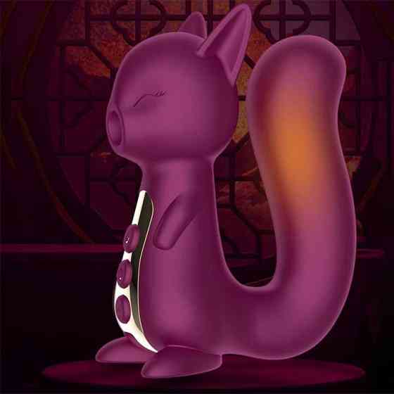Вакуумний вібратор Білочка з підігрівом для клітора і точки G Бордовий Вінниця