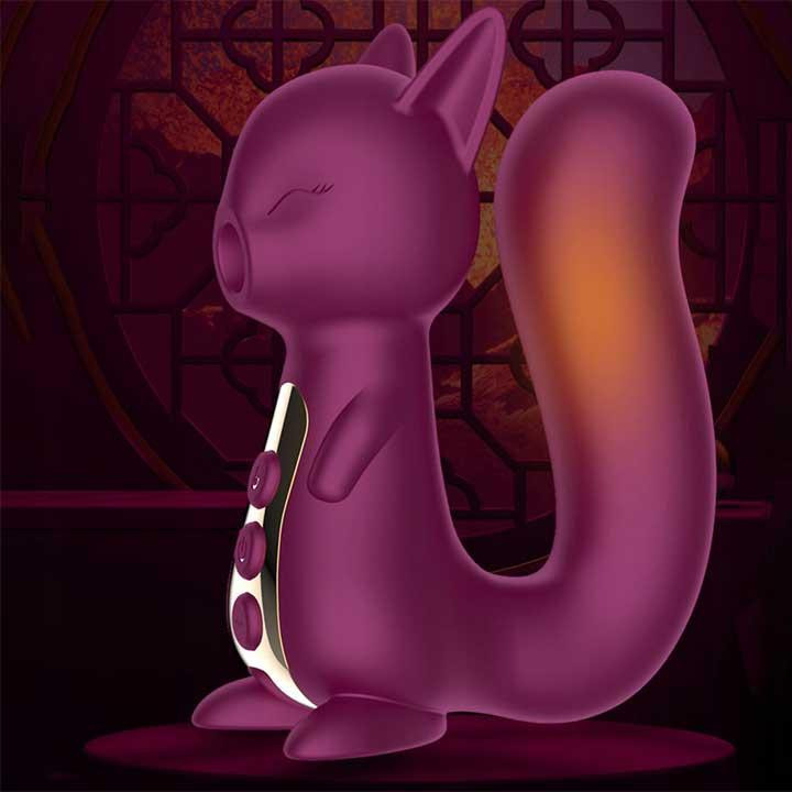 Вакуумний вібратор Білочка з підігрівом для клітора і точки G Бордовий Вінниця - фото 3