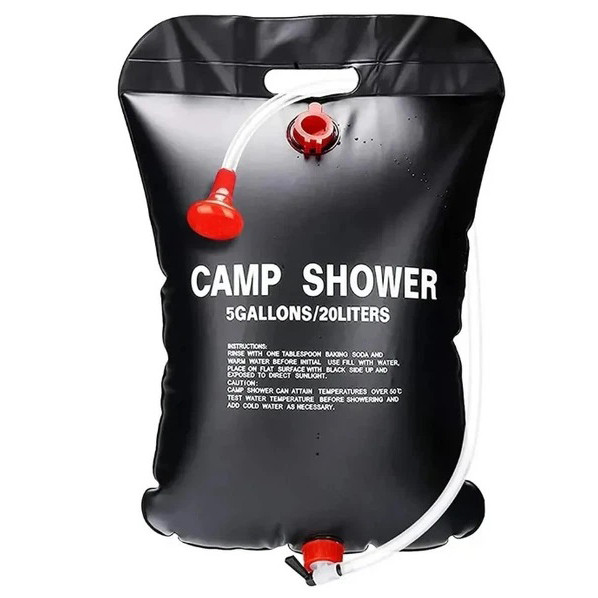 Походный туристический душ 20л 50°C CAMP SHOWER 41x60 см, кемпинговый душ с шнуром и крюком для подверса FG-80 Львов - изображение 2