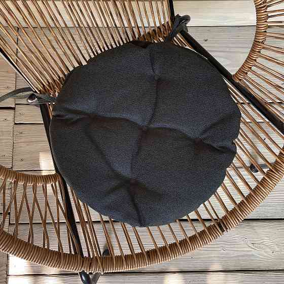 Подушка для стульев (38x38х5 см) круглая Decorator Мальмо цвет графитовый 84-048 Киев