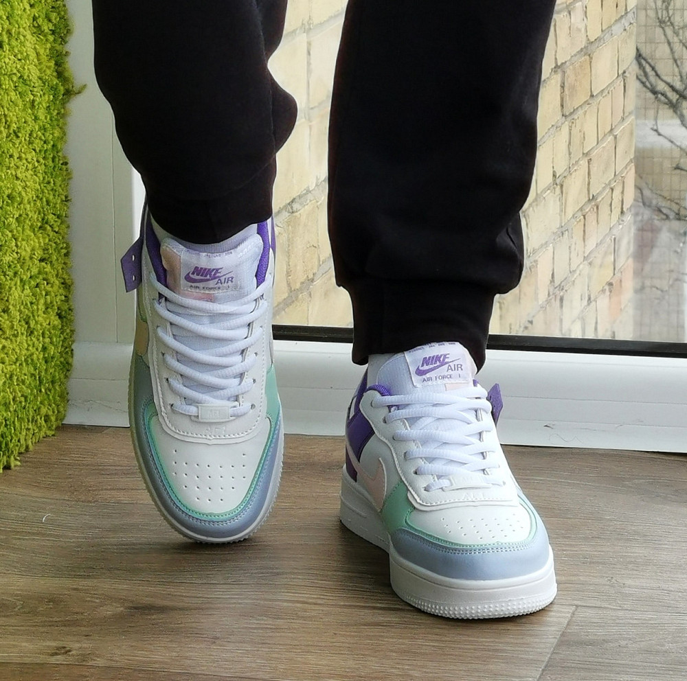 Кросівки Nike Force Білі Найк Шкіряні Форси Shadow Різнобарвні (розміри: 36,37,38,39,40,41) - 22 Дніпро - фото 4