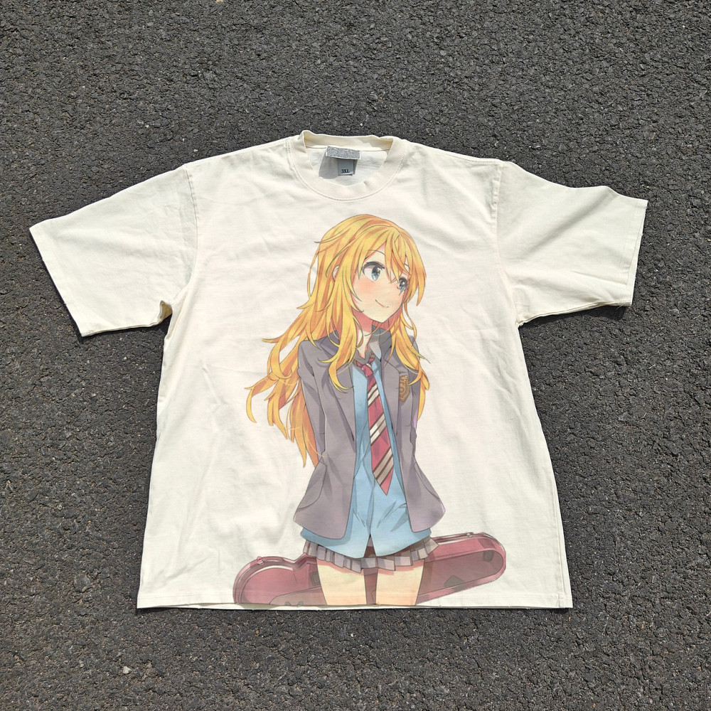 Футболка мужская с принтом аниме Аниме Йоур Лие Ин оверсайз (S/M/L) Черний Днепр - изображение 1