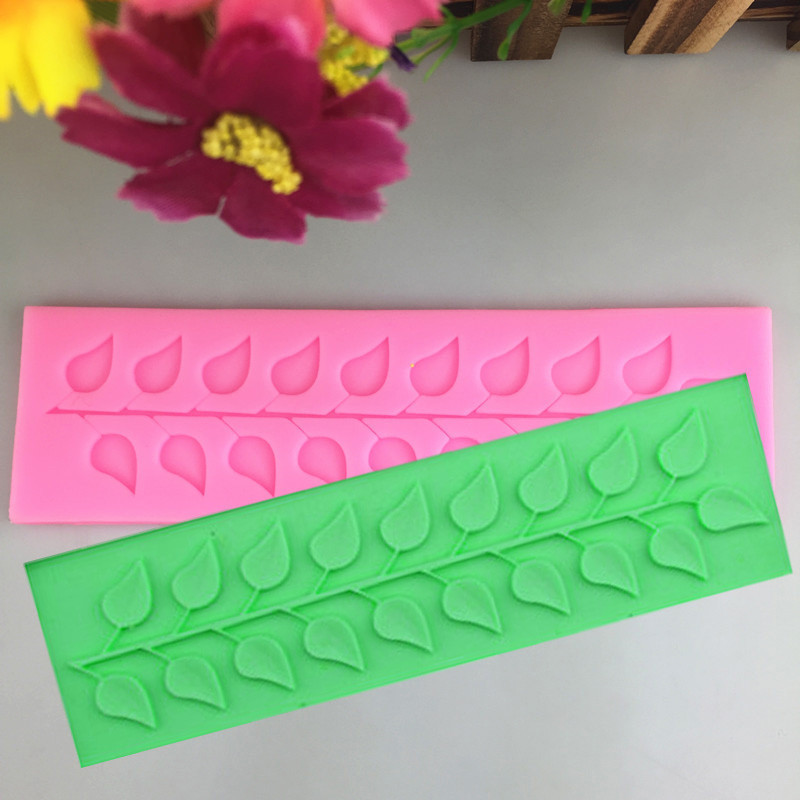 Силіконовий молд Листя 162 на 48 мм рожевий Київ - фото 7