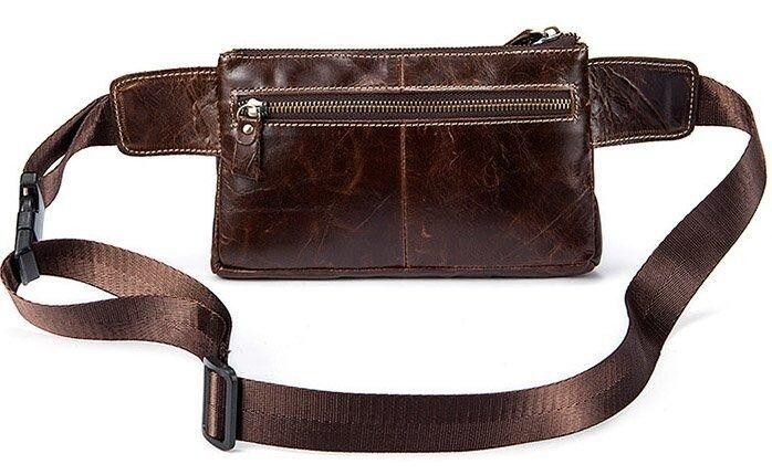 Поясна сумка гладка Коричнева (Vintage) Київ - фото 2