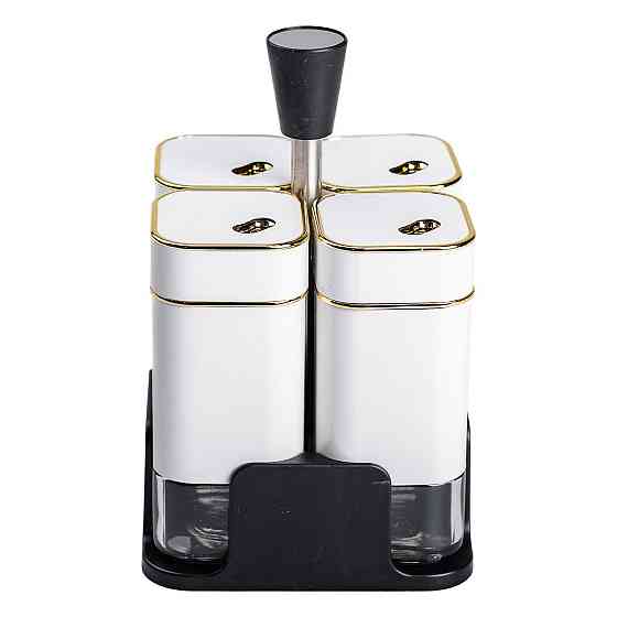 Набор для специй на подставке 4 предмета 10х10х17 см емкости для приправ 120 мл Белый HP-1312 Киев