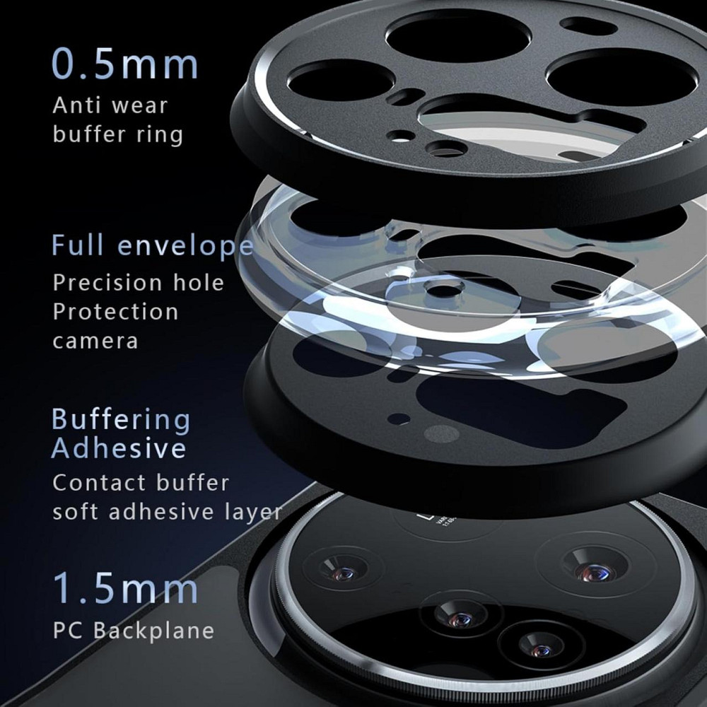 Противоударный чехол для Xiaomi 15 Ultra матовый полупрозрачный антиотпечатковый лёгкий прочный чёрный Киев - изображение 4