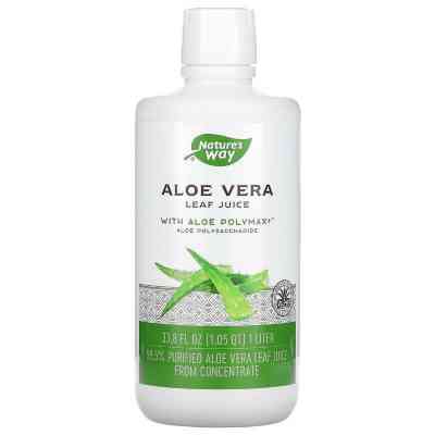 Трави Nature's Way Алое віра органічний сік, Aloe Vera, Leaf Juice 1000 мл (NWY-14280) Вінниця