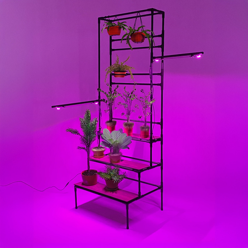 Підлогова східчаста підставка для квітів Barva Bicolor з фітолампами, висока, металева з підвісом го Бориспіль - фото 3