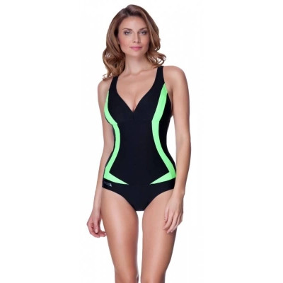 Купальник Aqua Speed Greta 351-01 чорний, салатовий 42 (5908217655424) Винница - изображение 1