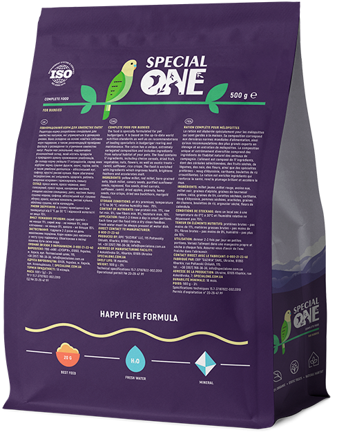 Полнорационный корм Special One корм для волнистых попугаев, 500 г Винница - изображение 2