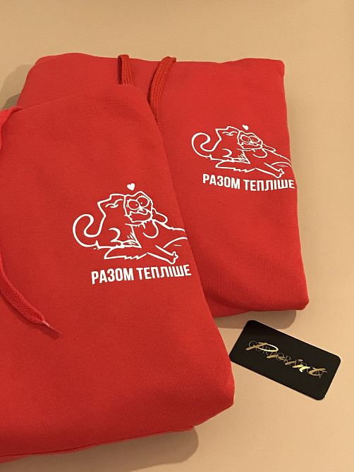 Парные теплые толстовки для влюбленных с котиками и датами годовщины Черновцы - изображение 1