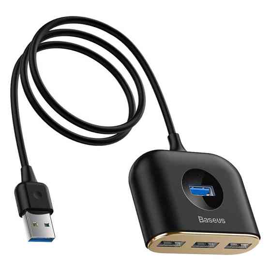 HUB адаптер Baseus Square Round 4in1 USB 3.0 to 1USB 3.0+3 USB 2.0+1micro USB CAHUB-AY01 (Черный) Николаев