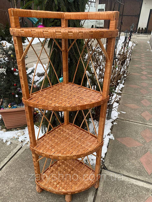 Плетена з лози кутова полиця Київ - фото 2