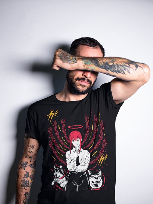 Футболка для мальчика аниме Человек-бензопила оверсайз (рост от 165 до 180 ) Черний AnimeJ0527m Днепр - изображение 3