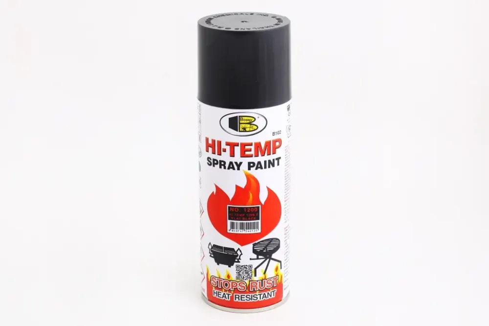 Фарба аерозольна температура 600 градусів Bosny 400мл чорний матовий Вінниця - фото 1