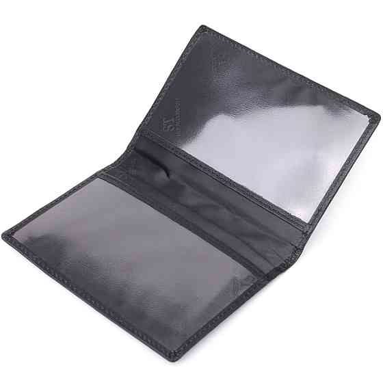 Стильна обкладинка на паспорт універсального формату із натуральної шкіри ST Leather 23078 Чорний Київ