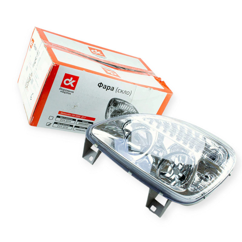 Фара 3302, 2217, 2752 права новий зразок (4 блоки) вбудовані LED ходові вогні DK ГАЗ Мукачево - фото 1