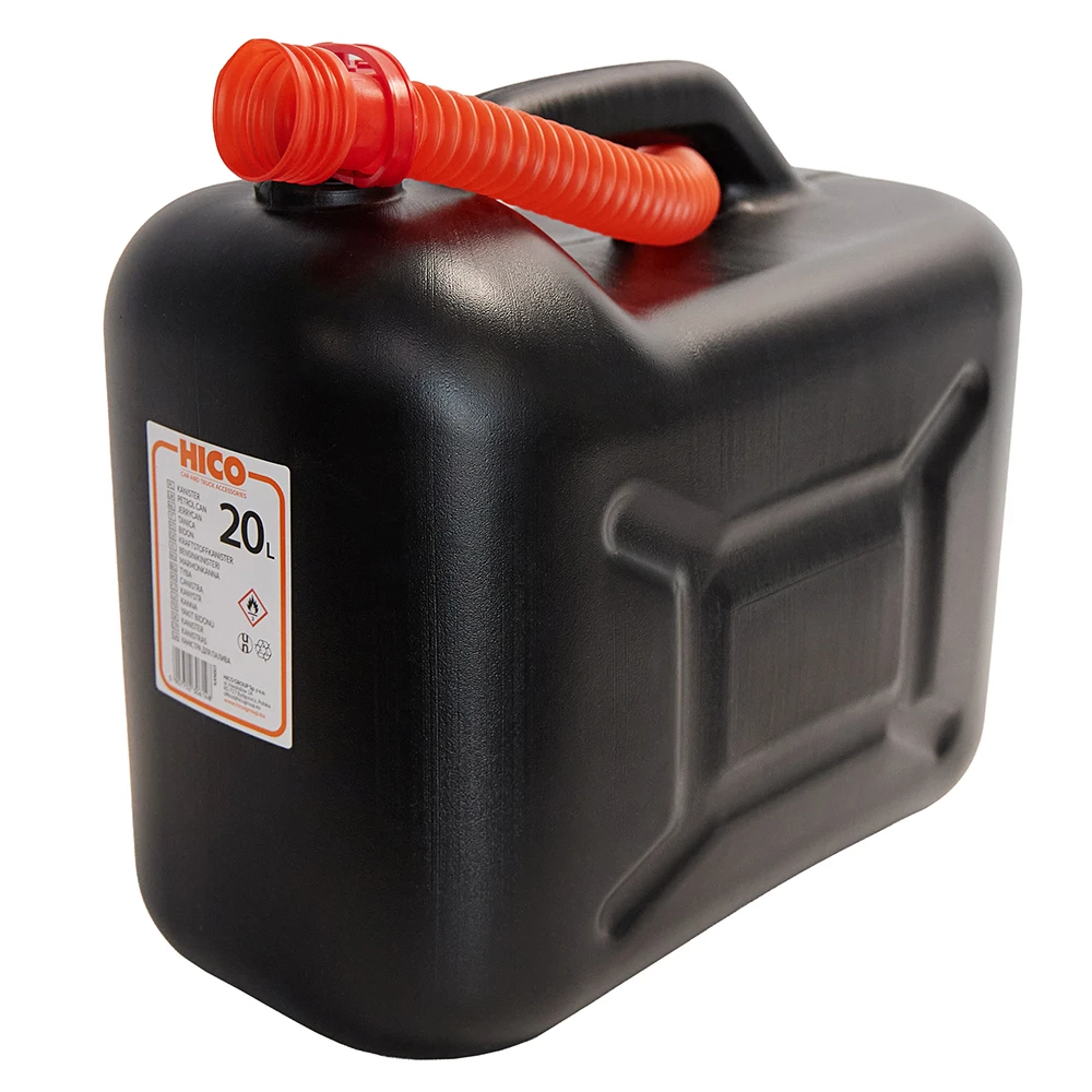Каністра пластикова HDPE для палива 20л з лійкою (чорна / червона) Харків - фото 4