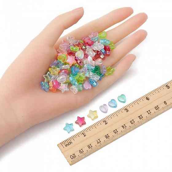 Декоративні намистинки для творчості Серця і Зірки Dom Busin УТ100031875 в упаковці 50 шт Вінниця