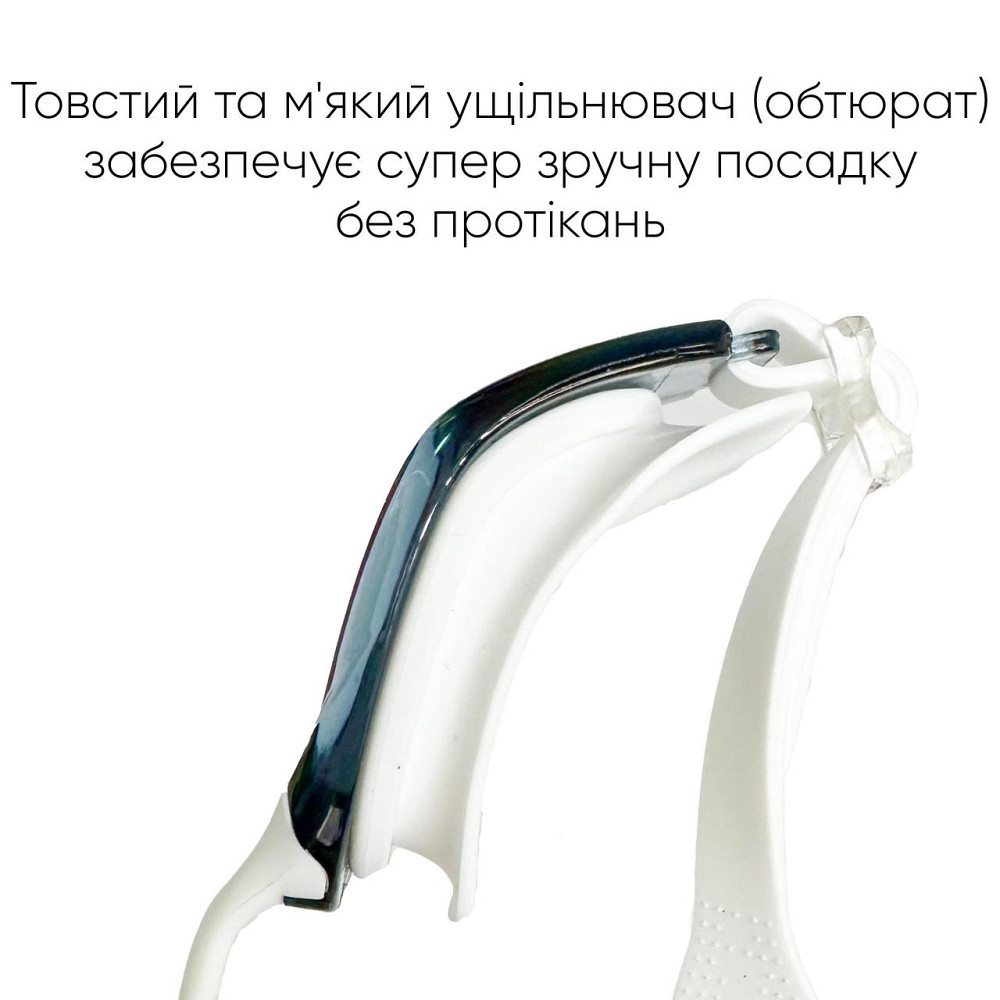 Окуляри для плавання Renvo Dande Уні Anti-fog Білий, Синій OSFM (2SG200-03) Київ - фото 2