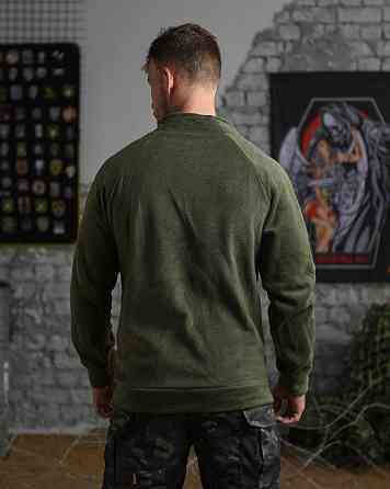 Тактична флісова кофта олива флиска тепла під горло зі змійками якісна Army oliva Одеса