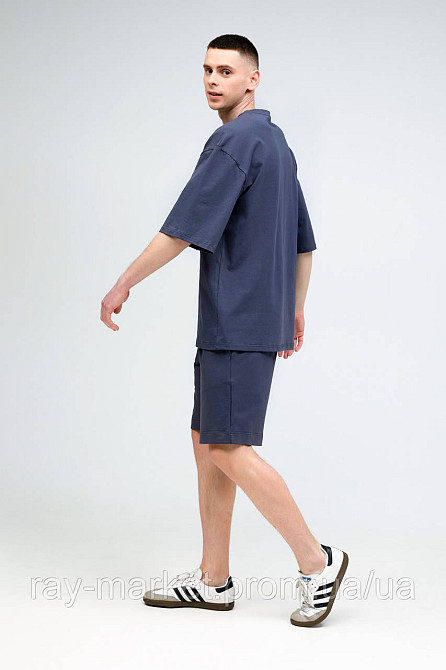 Костюм футболка оверсайз та шорти RAY BASIC темно-сірий чоловічий (U1801M-Dark Grey) Київ - фото 4