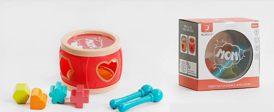 Барабан логічний сортер лабіринт 4 фігури Червоний (HL 2022-31) Чернигов - изображение 1