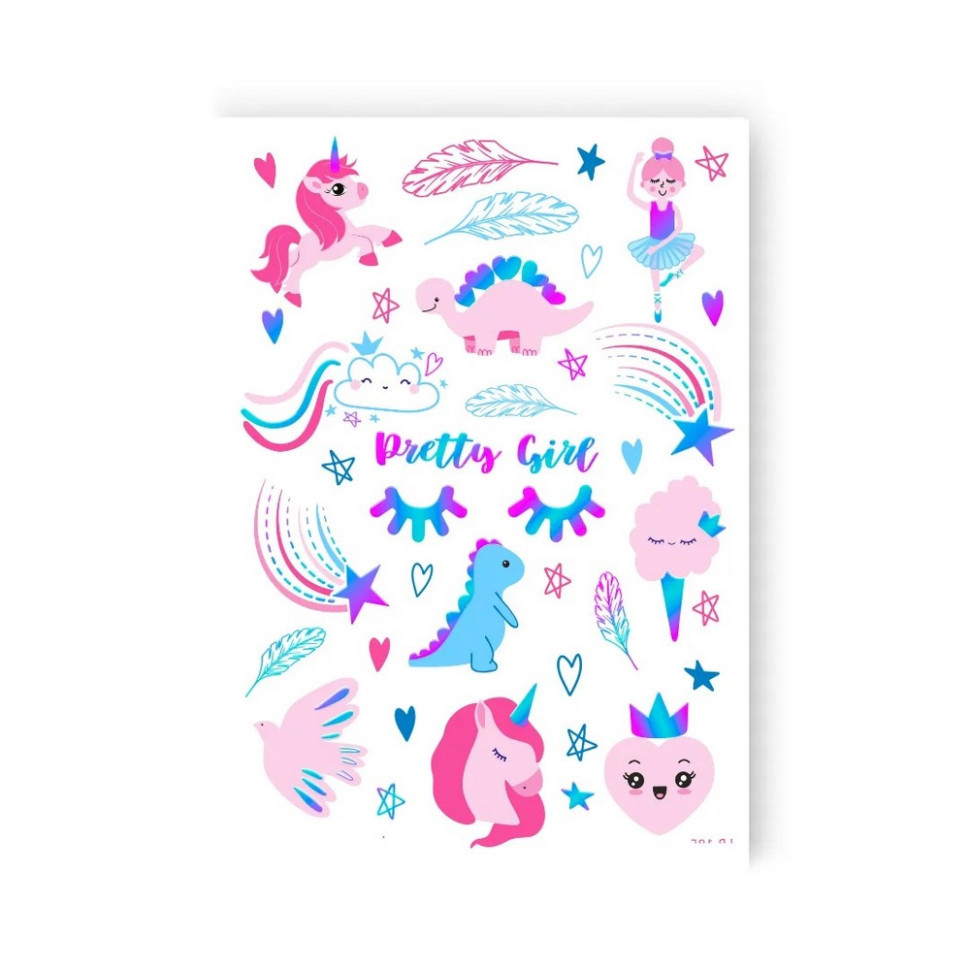 Набор временных татуировок «Unicorn mood» LB-185 голограмма Винница - изображение 1