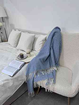 Vladi Плед Vladi 140х200 см Familia із супертонкої вовни з кашеміром Новозеландський блакитний Коломия