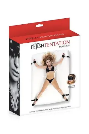 Фіксатор рук і ніг для ліжка Fetish Tentation Ankle and Wrist Straps for Bad з маскою на очі Львів