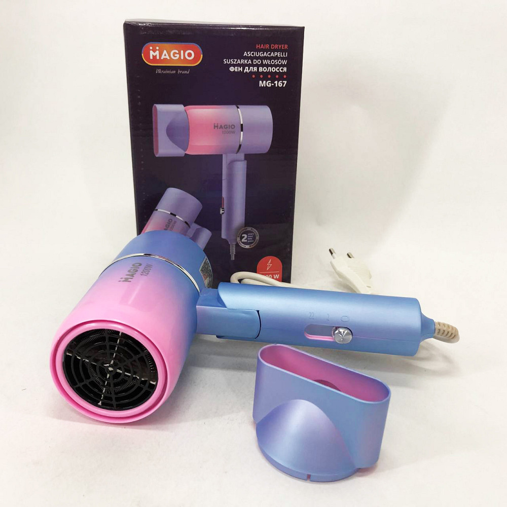 Фен для волосся з режимами MAGIO MG-167, Фен для легкої укладки волосся, Електрофен з насадками XB-24 Львів - фото 11